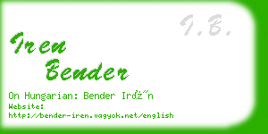 iren bender business card